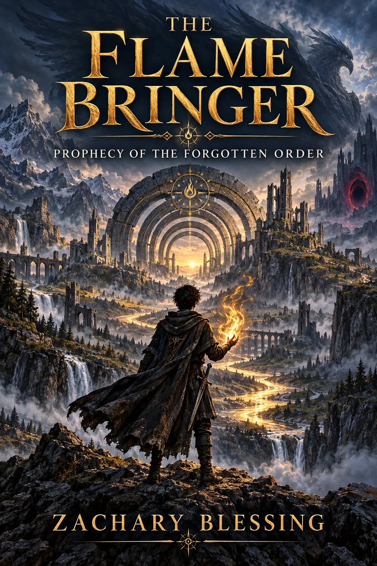 The Flame Bringer: Prophecy of the Forgotten Order, Book One, by Zachary Blessing — official cover