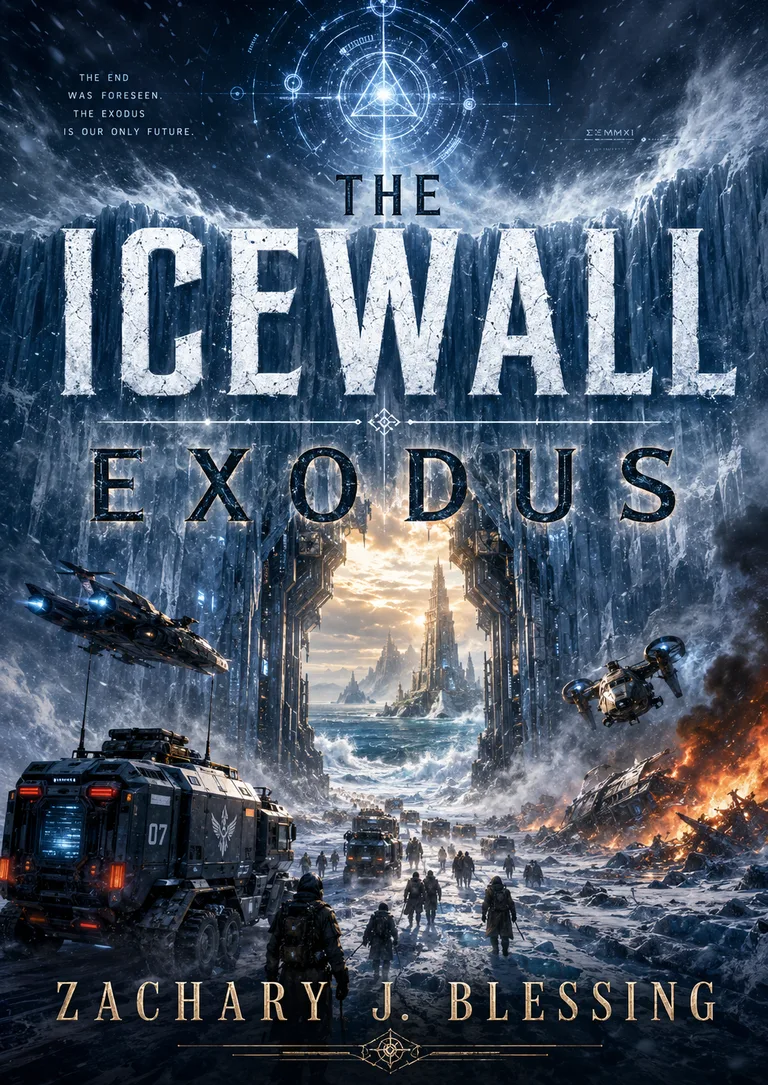 The Icewall Exodus: Book One of The Atlantis Event, by Zachary Blessing — official cover